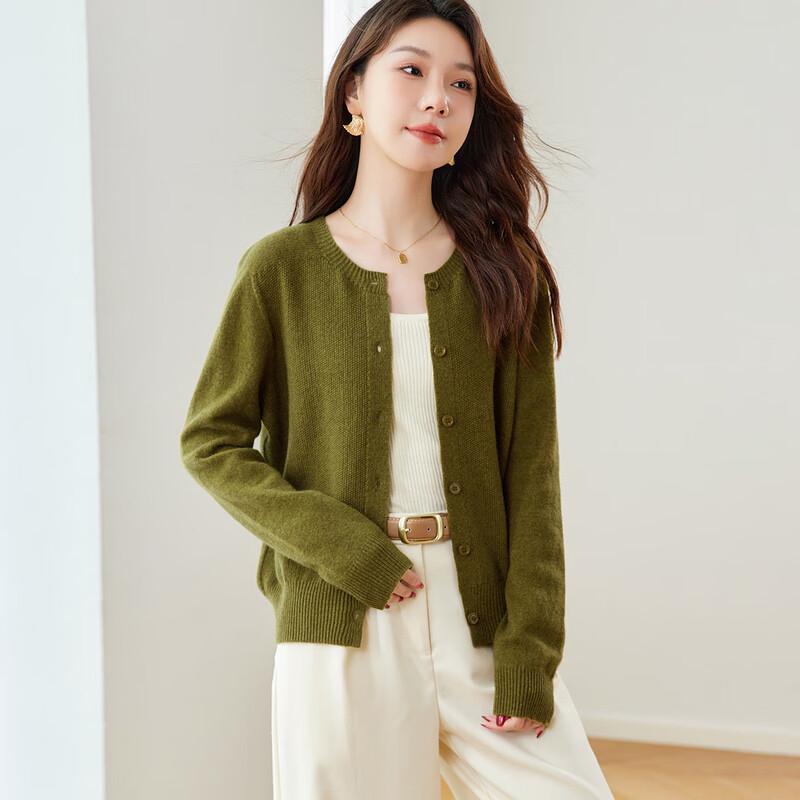 Srcr Women's 100% Merino Wool Thin Cardigan