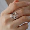 LIKGREAT Fashion Hexagram Heart Adjustable Ring Stainless Steel Star of David Pentagram Geometry Je Jewelry Gifts Wholesale