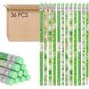 St. Patrick's Day Pencils, Green Shamrock Theme, HB Wooden Pencils with Eraser, Perfect for Classroom, Party Favors, Irish Festive Celebrations (36