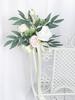 6 Pcs Chair Back Floral Decoration Artificial Flowers Wedding Chair Aisle Decorations Set