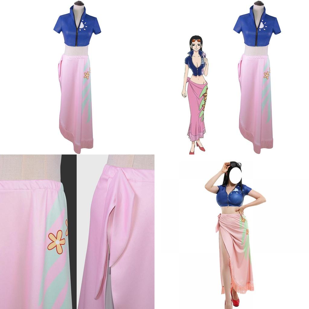 One Piece Nico Robin Skirt Anime Cosplay Costume Halloween Tops Decorated Perfect For Comic Exhibitions And Party Events.