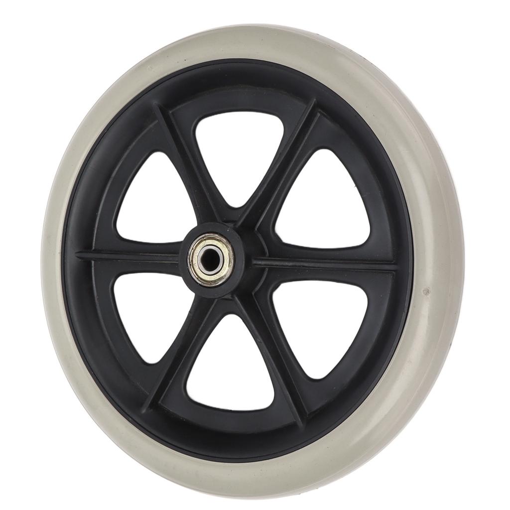Wheelchair Wheel 8in PU Walker Caster Replacement Skidproof with Ball Bearing Grey
