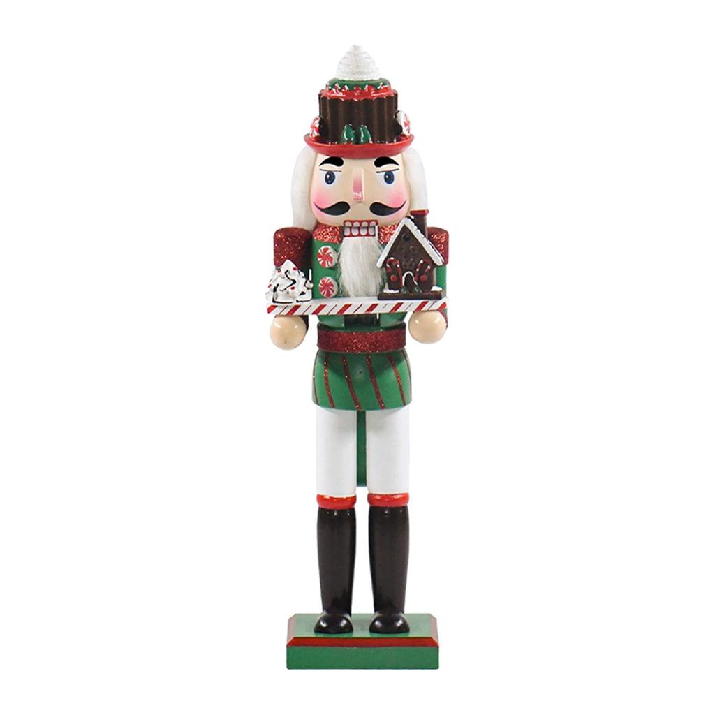 Nutcracker Figure Doll Wooden Nutcracker for Desktop Fireplace Decoration