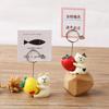 Creative Cute Cat Hugging Strawberry, White Bear Hugging Lemon Resin Message Holder, Desktop Decoration Photo Holder Note Holder