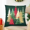 Yousheng 2Pcs Christmas Tree Pillowcase Santa Claus Snowman Pattern Zipper Invisible Lightweight Breathable Winter Pillow Cover