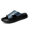 9901 Men'S Shoes One-Word Slippers Cool Slippers Summer Embossed Leather Surface Outdoor Sports Leisure Beach Open-Toed Sandals Tide