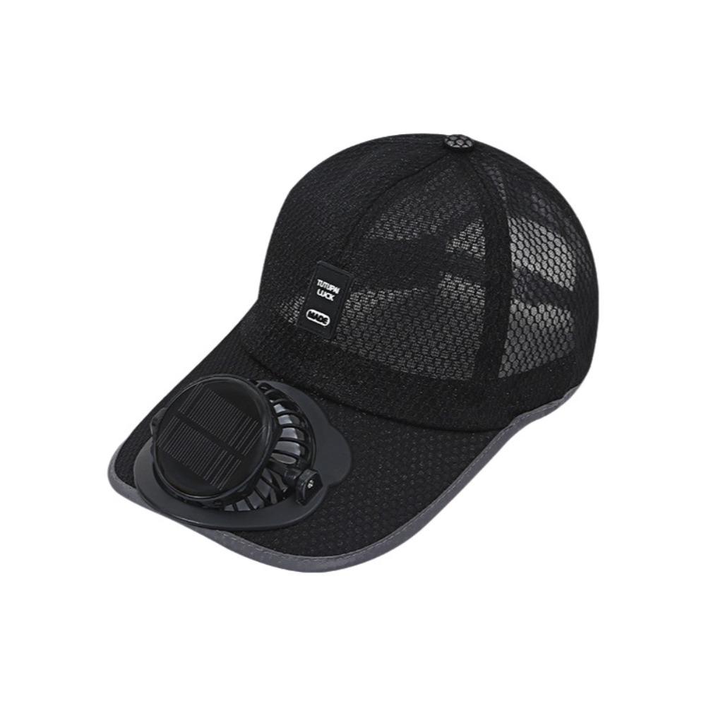 Fashion Breathable Sunhat with Solar Fan USB Charging Full Mesh Cooling Fan Hat Quick Dry Sun Protection Baseball Cap Outdoor