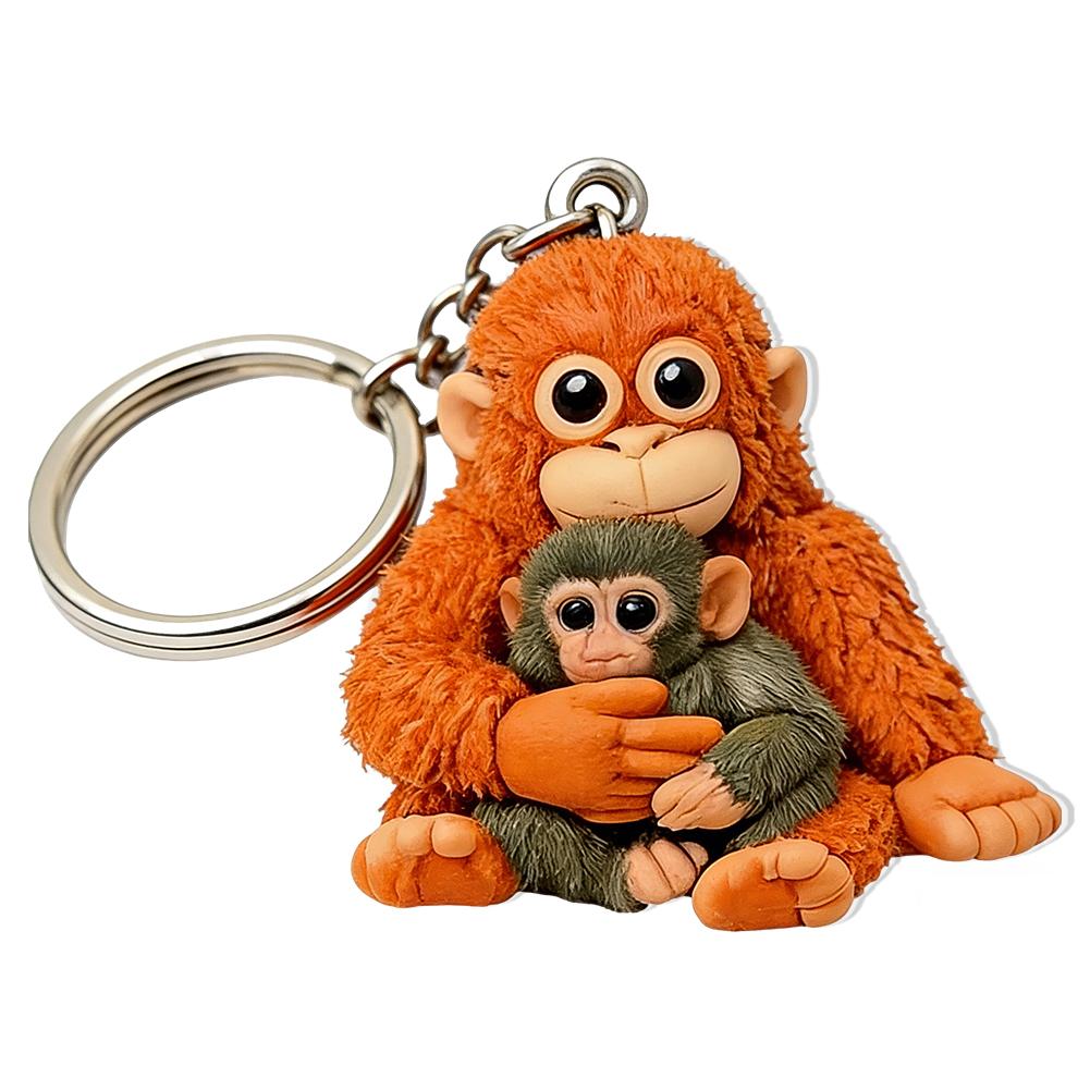 

Protect Punch The Monkey Keychain Decoration,Cute Monkey Holding Plush Toy,The Monkey Keychain For Backpack Purse Car Keys 2D
