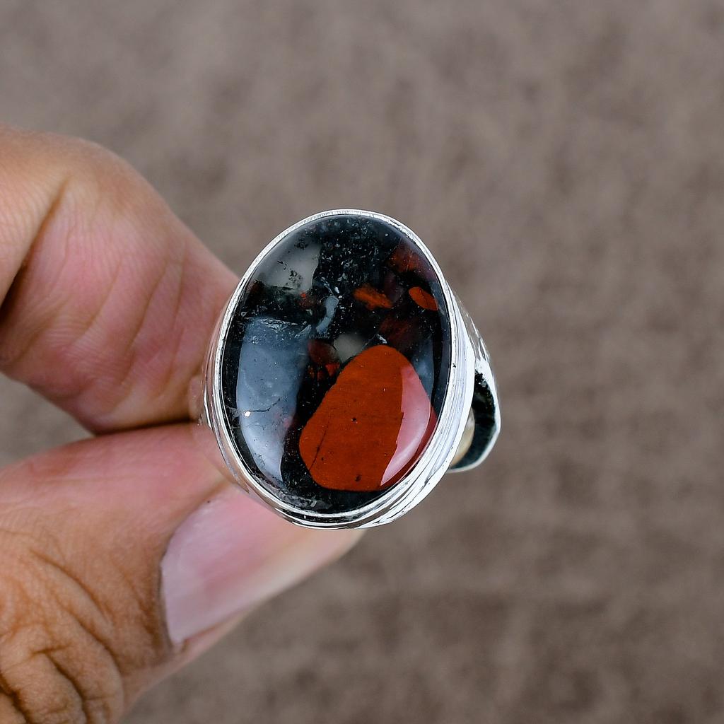 Boulder Opal Genstone Handmade 925 Sterling Silver Jewelry Ring Size 9 KKG-522