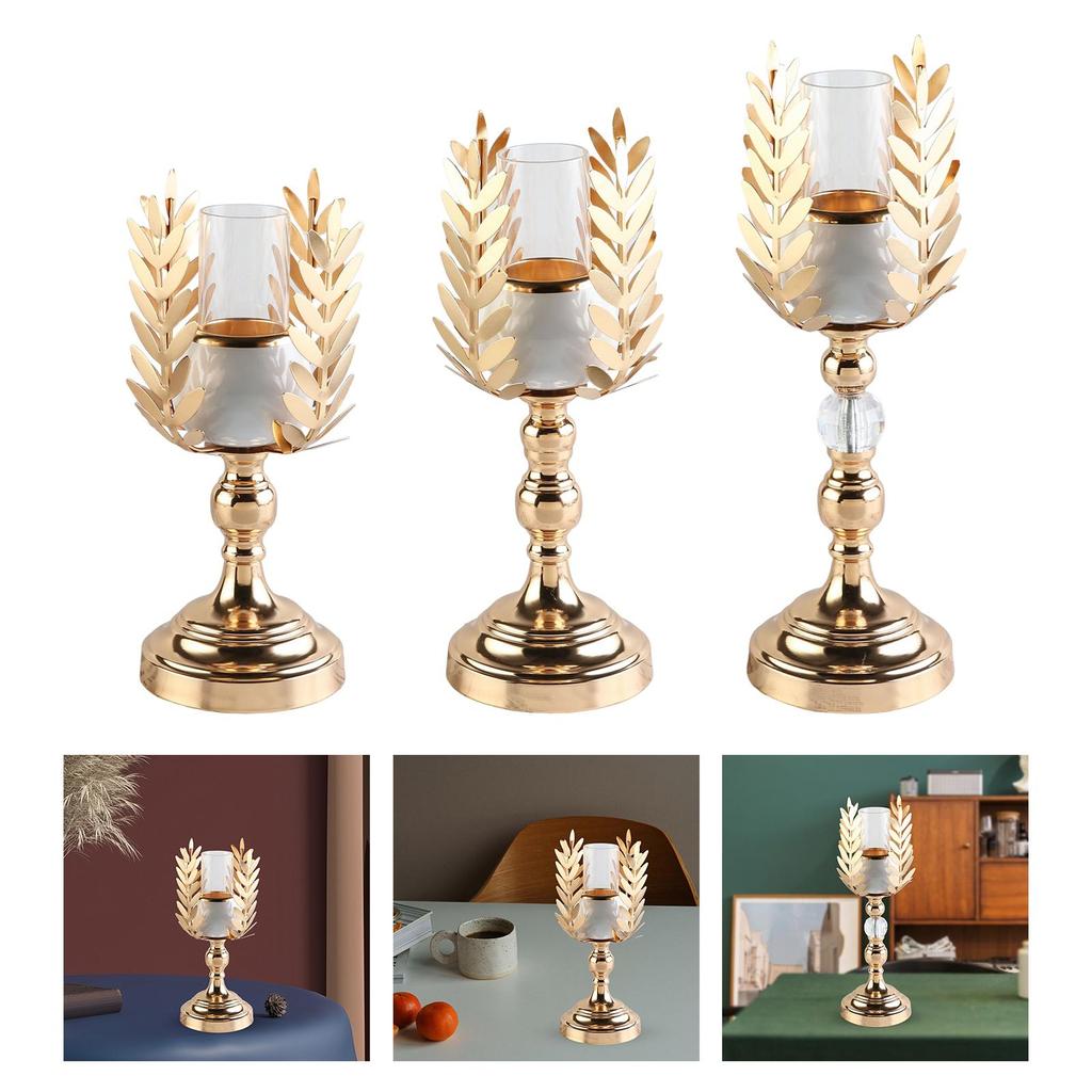 Candle Holder Gold Ornament for Dinner Wedding Desktop Anniversary Decoration