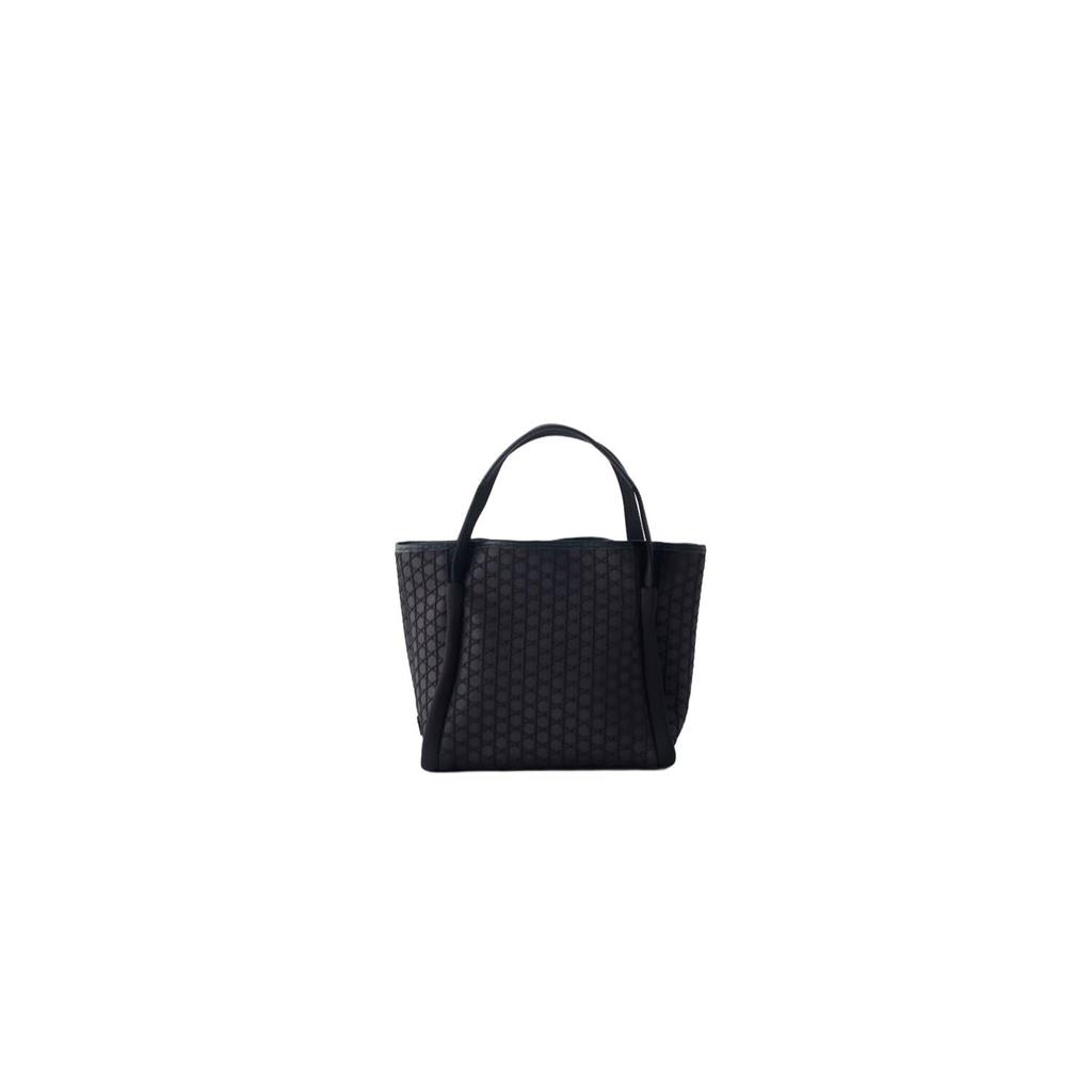 Lacuo Embossed Bonding Tote Black Bag, Small, (N)