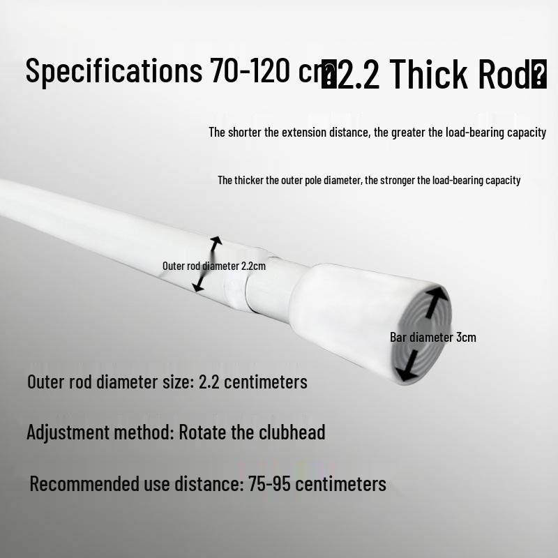 Stanzfreie Teleskop-Vorhangstange für Türen, Küchen, Kleiderschränke, Duschen und zum Wäschetrocknen
