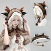 Warm Cross-tie Scarf Leg Cover Mink Fur Fake Collar Lolita Deer Pattern Faux Fur Hat  Women Ladies