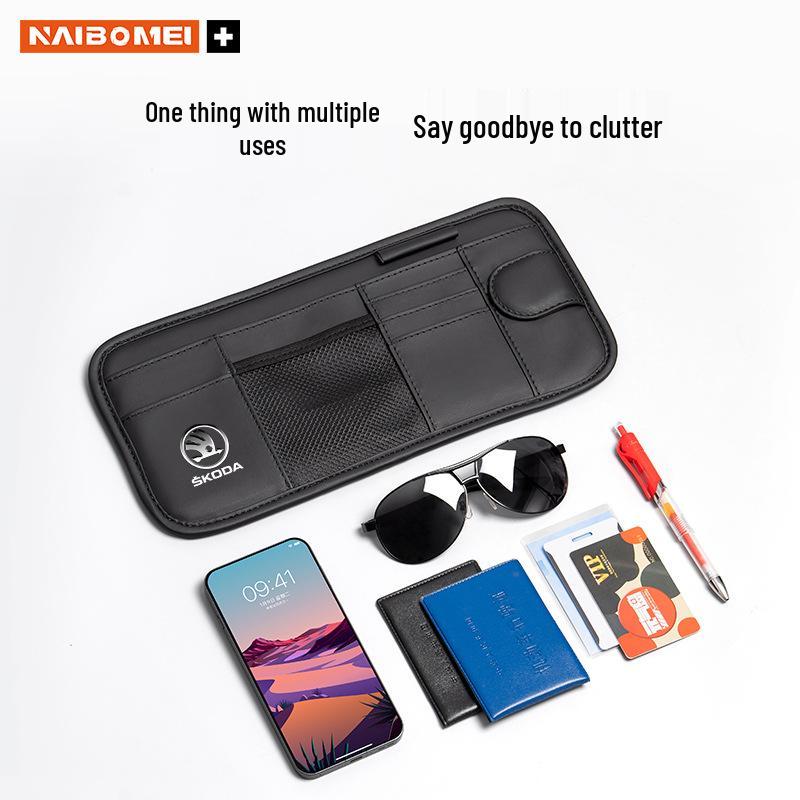 Skoda Car Glasses Clip Sun Visor Storage for Octavia, Superb, Kodiaq, Kamiq, Karoq.
