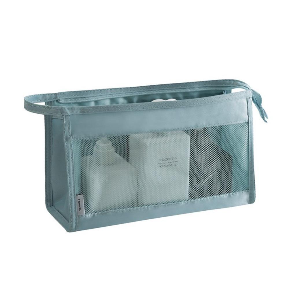 Foldable Mesh Makeup Organizer Hanging Toiletry Bag Large Capacity Wash Bag  Brushes