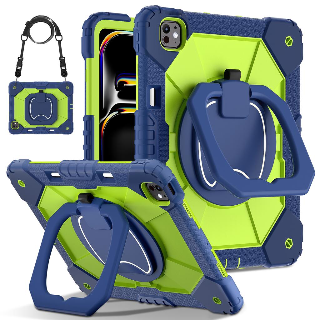 For iPad Pro 13 (2025)/13 (2024) Kickstand Case Silicone+PC Tablet Cover