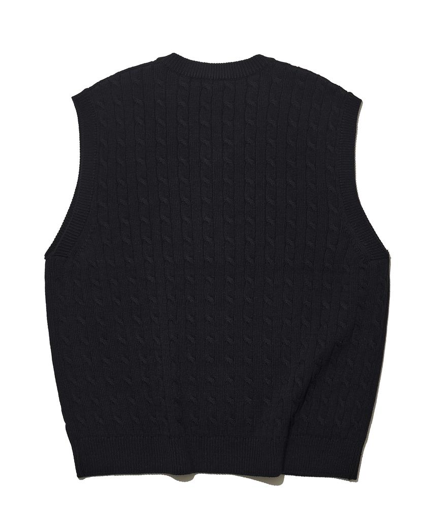 Takeasy Cable Smolaku Knit Vest (Black)