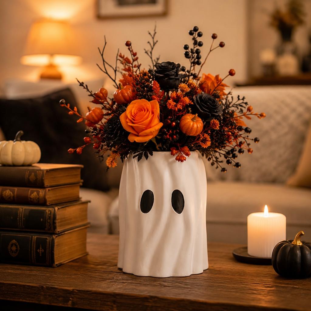 Cm Resin Halloween Flower Pot for Home Decoration