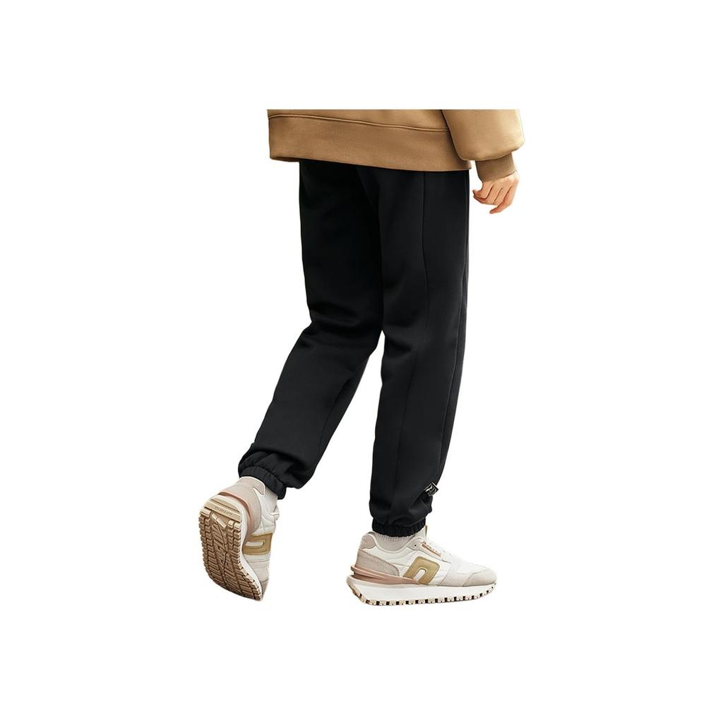 Li Ning Loose Fit Cuffed Casual Versatile Knitted Sports Pants Women Bottoms Black AKLU868-5