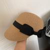 Sommerstrohhut für Damen Outdoor Reisen Strandurlaub Kappe Vintage Zylinderhut Mädchen Französischer Flacher Hut Sonnenschutzmützen