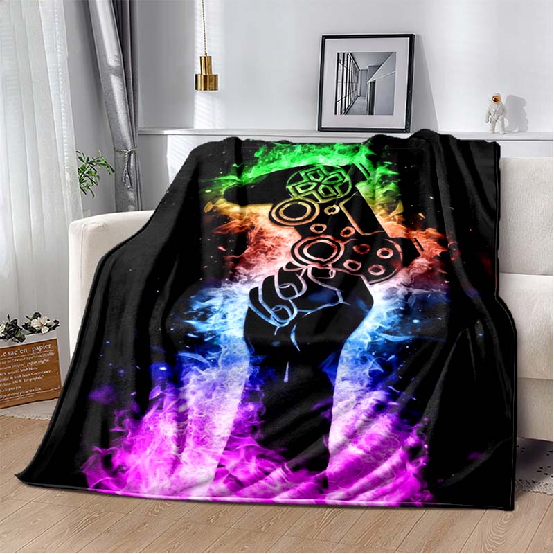 Gaming Flannel Blanket Gamer Gamepad Throw Blanket 3D Print Ultra Soft Home Decor Comfortable Bedding For Sofa Bed Couch Travel
