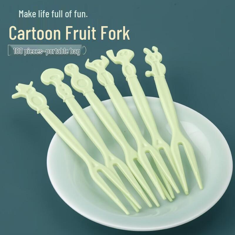 Cartoon Fruit Forks (100-Pack)