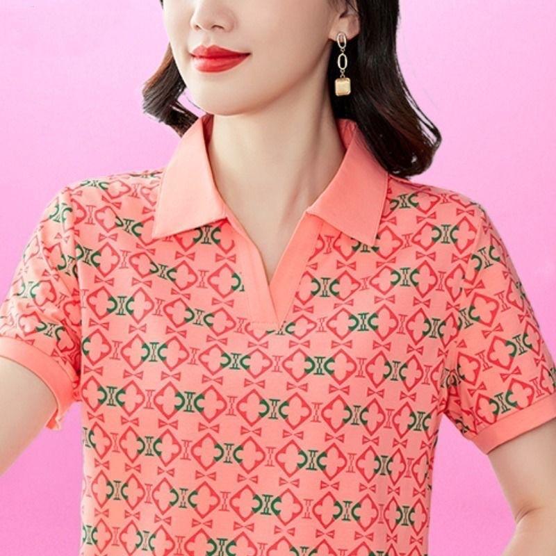 Tricou POLO imprimat pentru femei În vară Nou la modă Mamă Vară Top slim pentru femei