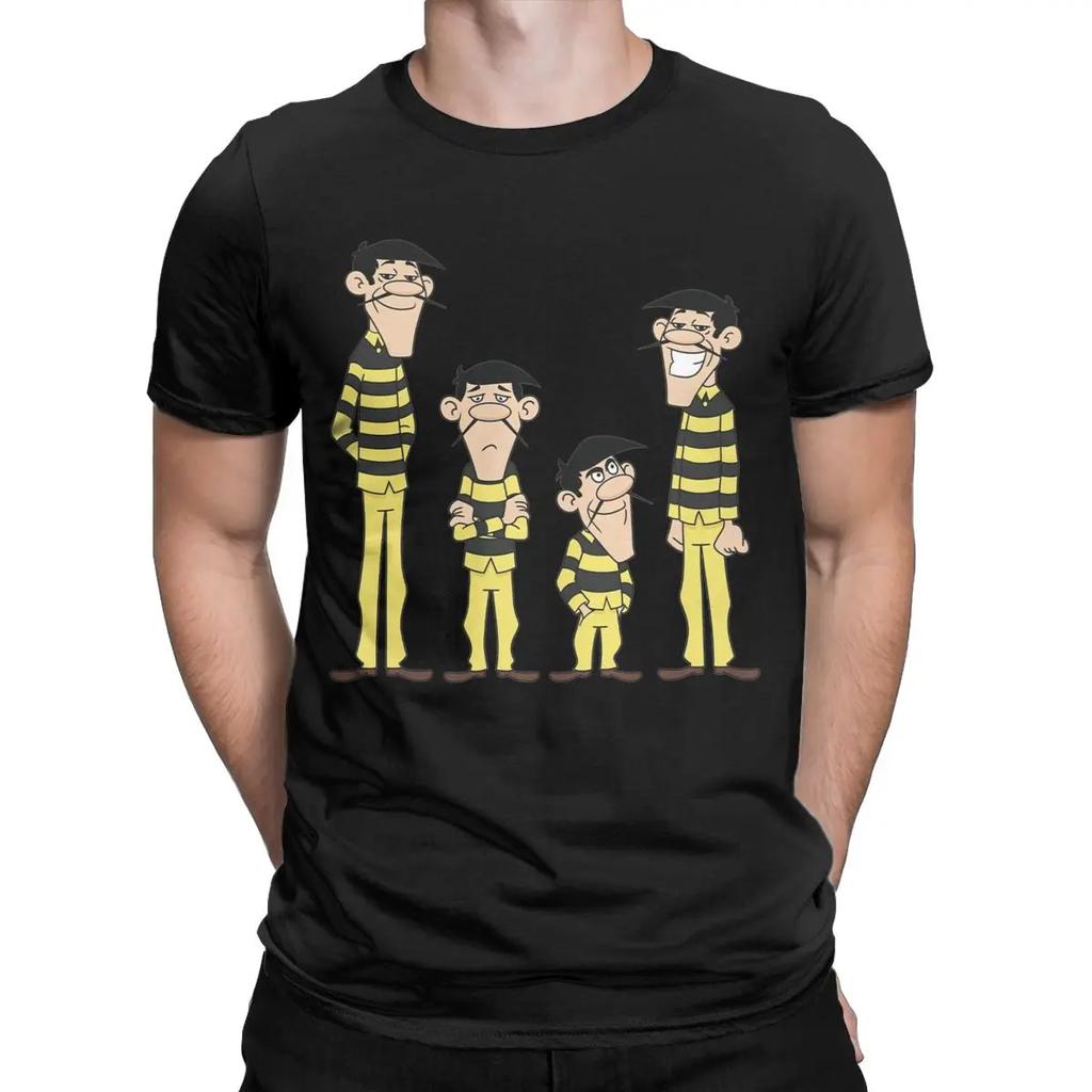 The Daltons Lucky Luke Men T Shirt Novelty Tees Short Sleeve Round Neck T-Shirts 100% Cotton New Arrival Clothing