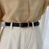 Soft Minimalist Chic Leather Waist Belt For Women In Black And Tan Color Options
