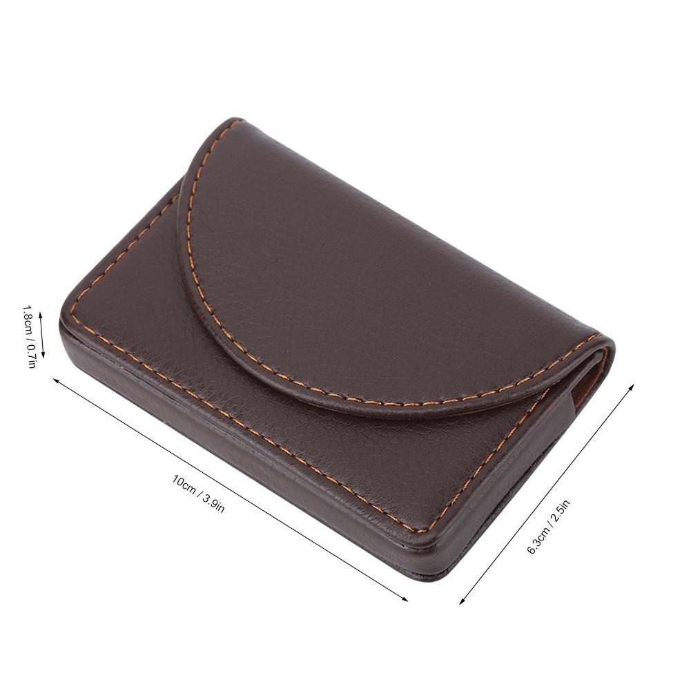 Portable Leather Business Name Card Holder Case Wallet Credit Card Holder Case (Coffee)