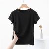 2025 Women's Slim-Fit Short-Sleeve Summer T-Shirt with Straight Shoulders and Round Neck