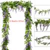 1.8M White Silk Wisteria Artificial Flowers Vine Garland Plants for Room Wedding Arch Decoration Fake Plant  Flower Wall Decor