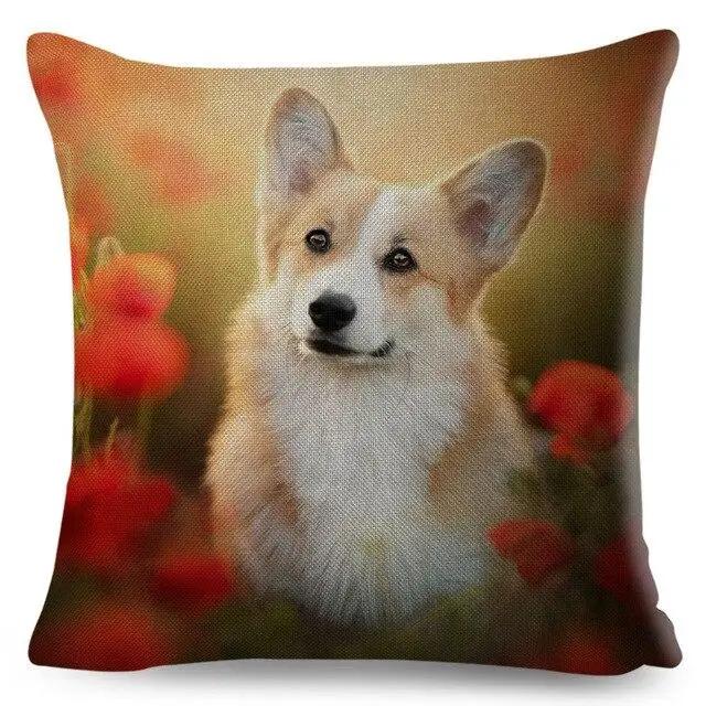 

Cute Welsh Corgi Pembroke Dog Printed Pillowcase Decoration Pet Animal Cushion Cover Sofa Household Car 16x16Inch