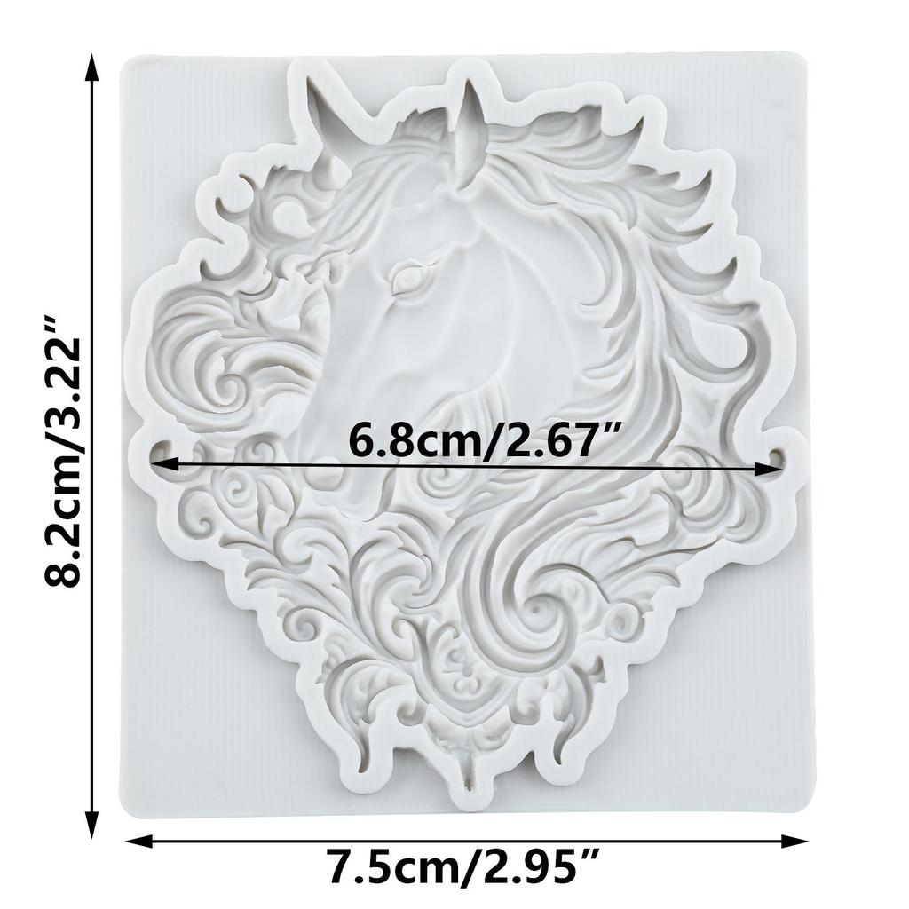 Horse Silicone Molds Horse Head Fondant Mold Cake Decorating Tools Cupcake Topper Chocolate Candy Craft Gum Paste Polymer Clay
