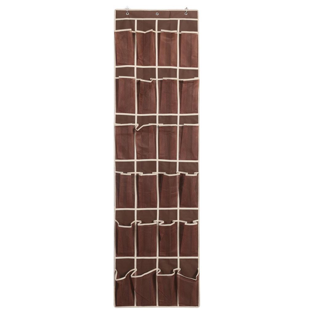 24 Pocket Over The Door Shoe Rack Holder Organizer Non Woven Bedroom Dormitory Door Back Shoe