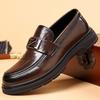 Men's shoes 2025 summer new high-end heightened British style business leather shoes men's simple one-pedal work shoes