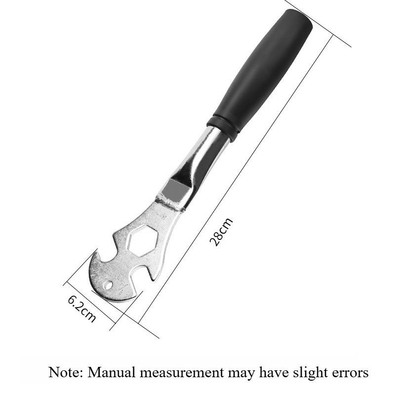 Bicycle Wrench Pedal Wrench Front and Rear Axle Disassembly Tool Repair Tool 15/24mm Socket Wrench