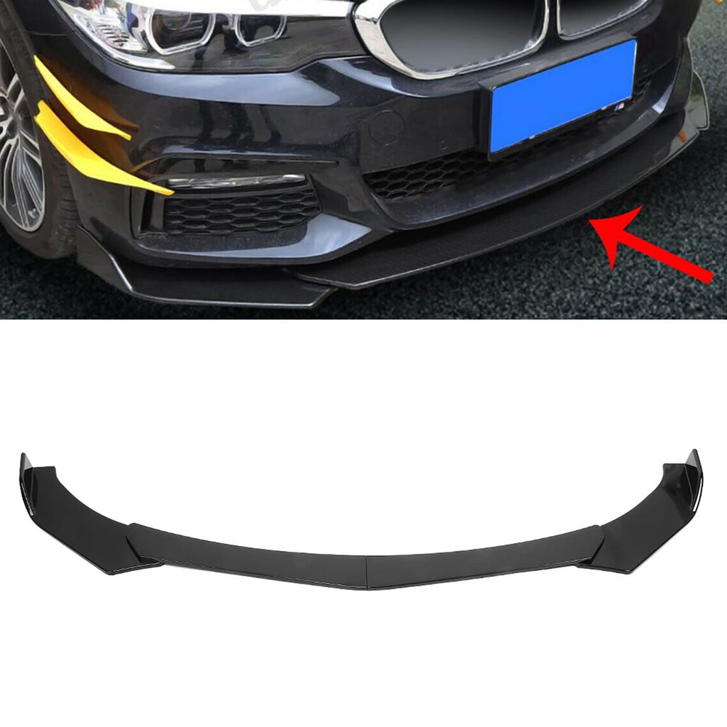 Universal Lip Body Kit for Cars Glossy Black ABS Front Lip Split Body Kit Spoiler Glossy Black Fits Universal