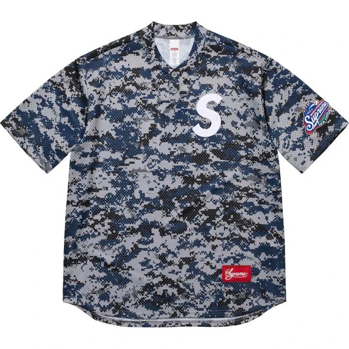 Supreme S Logo Baseball Henley Digi Camo S