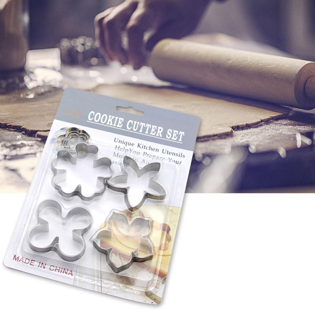 4 buc/set oțel inoxidabil floare cookie Cutter mucegai biscuiți mucegai fondant patiserie tort decorare copt instrumente bucătărie bakeware