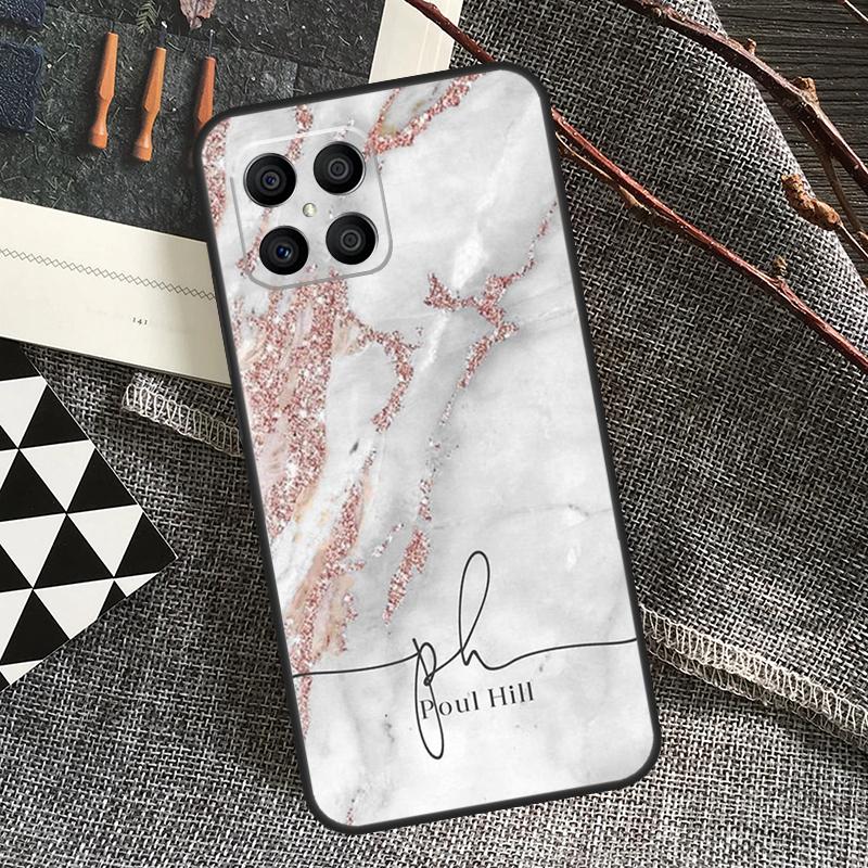 PERSONALISED marble name glitte Case For Honor 90 70 50 Lite Magic 5 Magic 6 Pro X6 X7 X8 X9 X6a X7a X8a X9a X8b X9b Cover