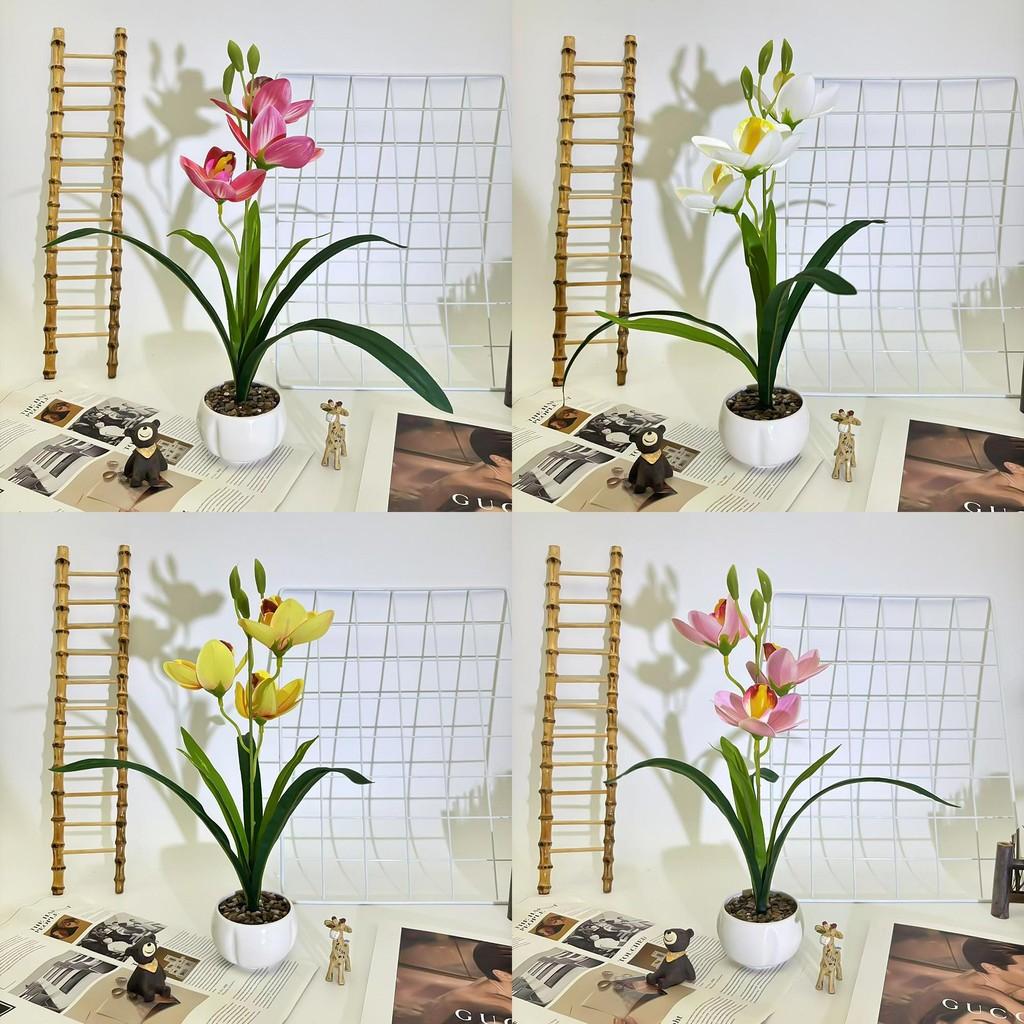 Faberi Cymbidium Rolfe Artificial Flowers For Outdoor Photography Decor Party