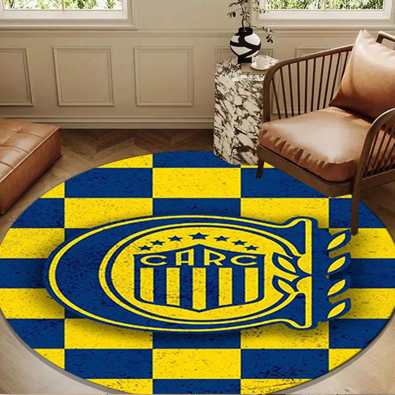 Rosario Central Crest Round mat, Anti-slip Circle Carpet Chair rug For livingroom,Bedroom, doormat home decor Gift Christmas Gifts