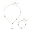 Meier Su necklace women's niche design heart bracelet titanium steel jewelry set