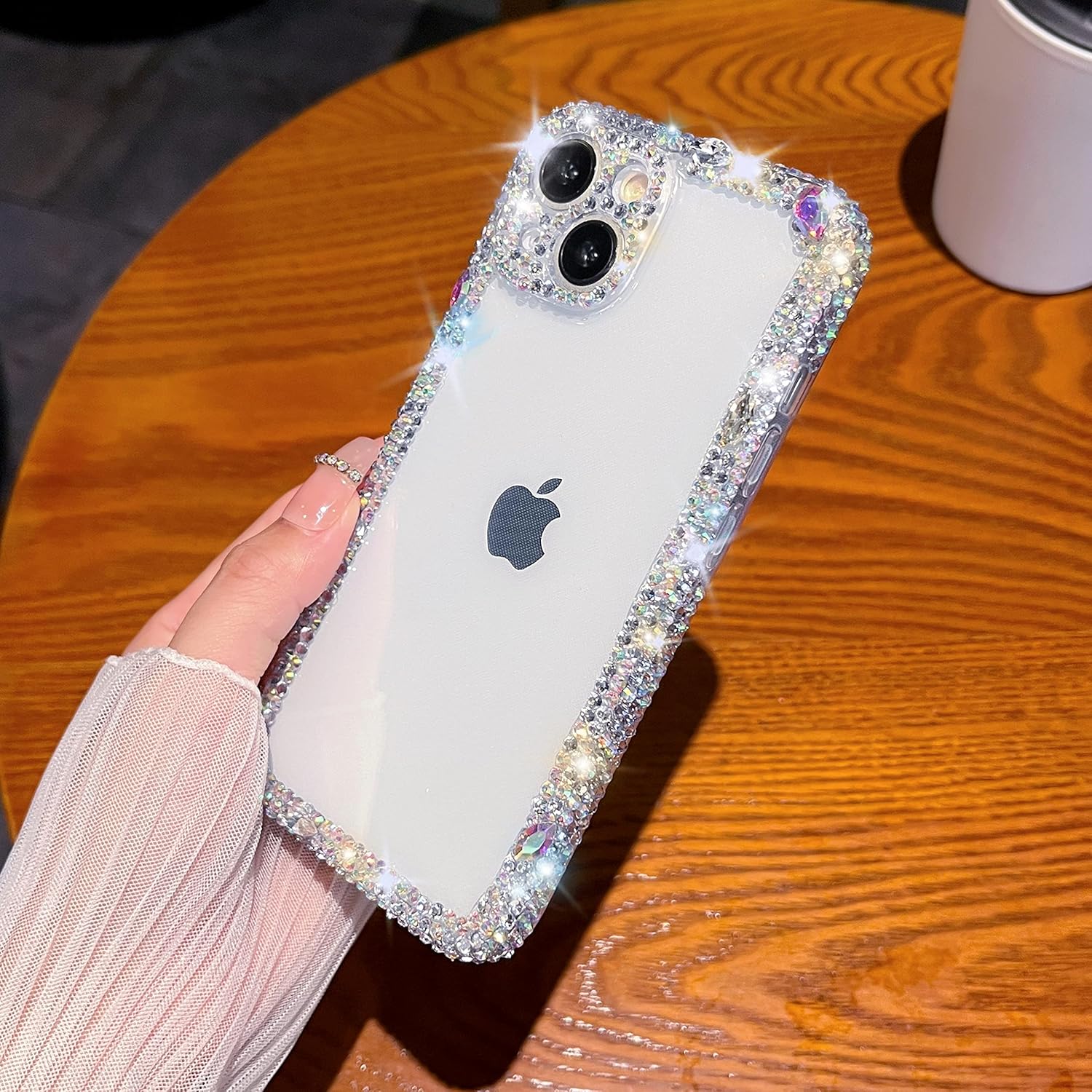 Caseative for iPhone Xr Case, Glitter Bling Sparkling Diamond Crystal Soft Compatible with iPhone Case for Women Girls (White,iPhone Xr)