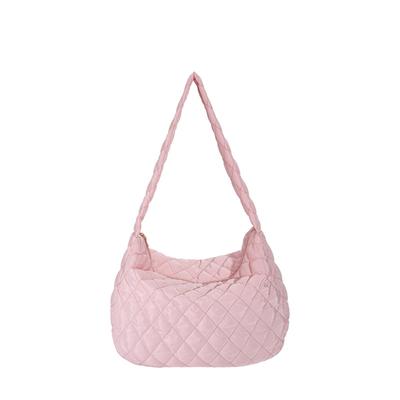 Bolsa de ombro com linha bordada de inverno, bolinho acolchoado de moda, bolsa crossbody de grande capacidade