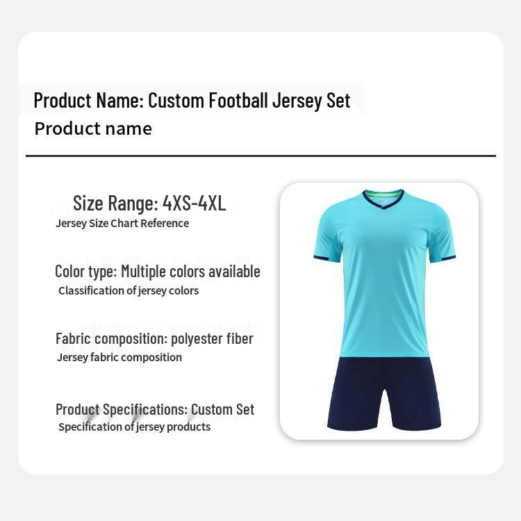 Drop-shipping Customized Football Uniform Set for Adults & Children - Printed Jerseys with Competition Numbers