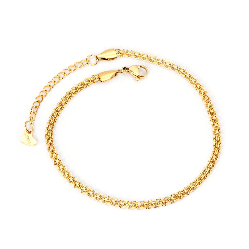 Gold Paperclip Chain Ankle Bracelet Jewelry For Beach Vacation And Summer Holiday