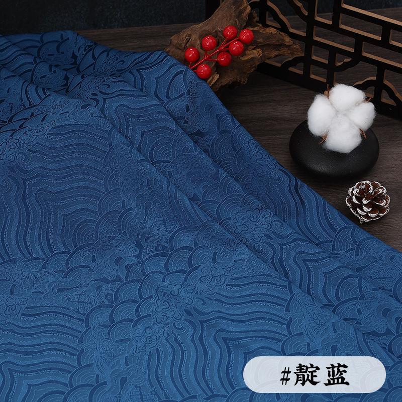 Wave Jacquard Fabric Micro Stretch Breathable By The Meter for Hanfu Dress Horse Face Skirt Sewing Anti Wrinkle Cloth White Red