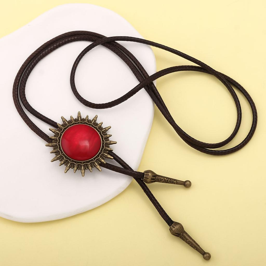 Classic Bolo Tie for Men Women Vintage Hat Pendant Viking Bolotie Necktie Western PU Leather Rope Tie Concert Shirt Tie Jewelry